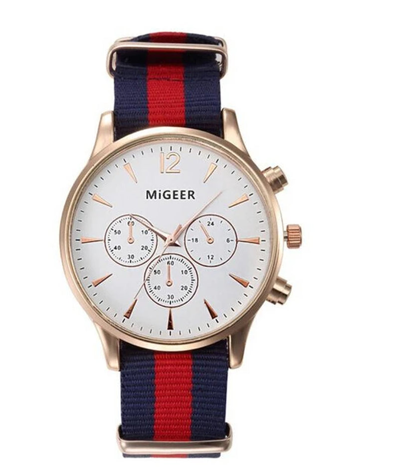 MIGEER Fashion Casual Men Watches Fabric Band Watches Quartz Wristwatches Relogio Masculino Horloge Vrouw Mannen Horloge 2019