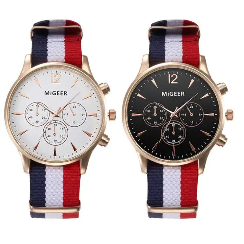 MIGEER Fashion Casual Men Watches Fabric Band Watches Quartz Wristwatches Relogio Masculino Horloge Vrouw Mannen Horloge 2019