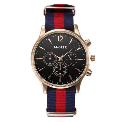 MIGEER Fashion Casual Men Watches Fabric Band Watches Quartz Wristwatches Relogio Masculino Horloge Vrouw Mannen Horloge 2019