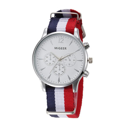 MIGEER Fashion Casual Men Watches Fabric Band Watches Quartz Wristwatches Relogio Masculino Horloge Vrouw Mannen Horloge 2019