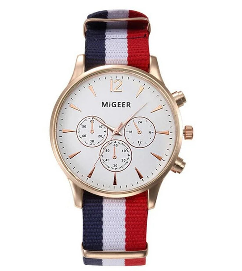 MIGEER Fashion Casual Men Watches Fabric Band Watches Quartz Wristwatches Relogio Masculino Horloge Vrouw Mannen Horloge 2019