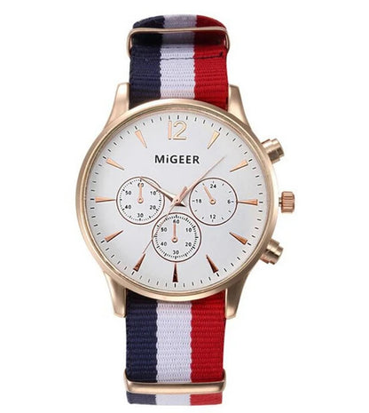 MIGEER Fashion Casual Men Watches Fabric Band Watches Quartz Wristwatches Relogio Masculino Horloge Vrouw Mannen Horloge 2019