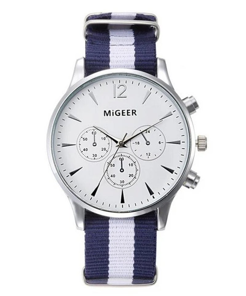 MIGEER Fashion Casual Men Watches Fabric Band Watches Quartz Wristwatches Relogio Masculino Horloge Vrouw Mannen Horloge 2019