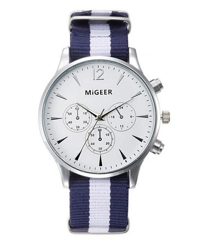 MIGEER Fashion Casual Men Watches Fabric Band Watches Quartz Wristwatches Relogio Masculino Horloge Vrouw Mannen Horloge 2019