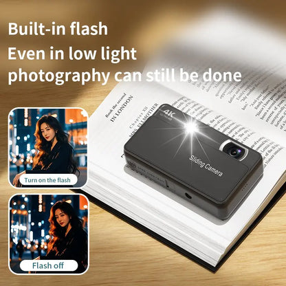 Digital Camera for Teens, Portable Digital Camera, Autofocus Vlogging Camera, Equipped with a Memory Card, 48-Megapixel Compact Point-And-Shoot Digital Camera, Suitable for Beginners, Equipped with 16X Zoom and Image Stabilization