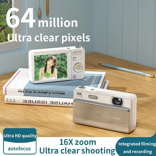 Digital Camera for Teens, Portable Digital Camera, Autofocus Vlogging Camera, Equipped with a Memory Card, 48-Megapixel Compact Point-And-Shoot Digital Camera, Suitable for Beginners, Equipped with 16X Zoom and Image Stabilization