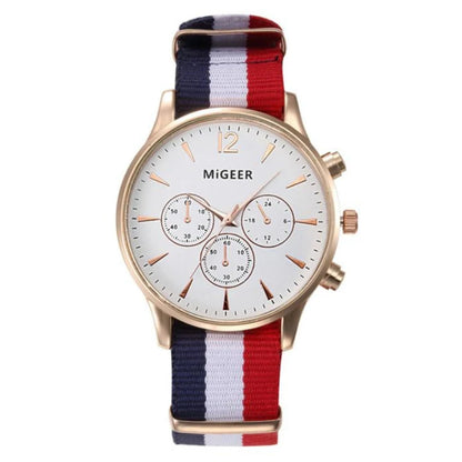 MIGEER Fashion Casual Men Watches Fabric Band Watches Quartz Wristwatches Relogio Masculino Horloge Vrouw Mannen Horloge 2019