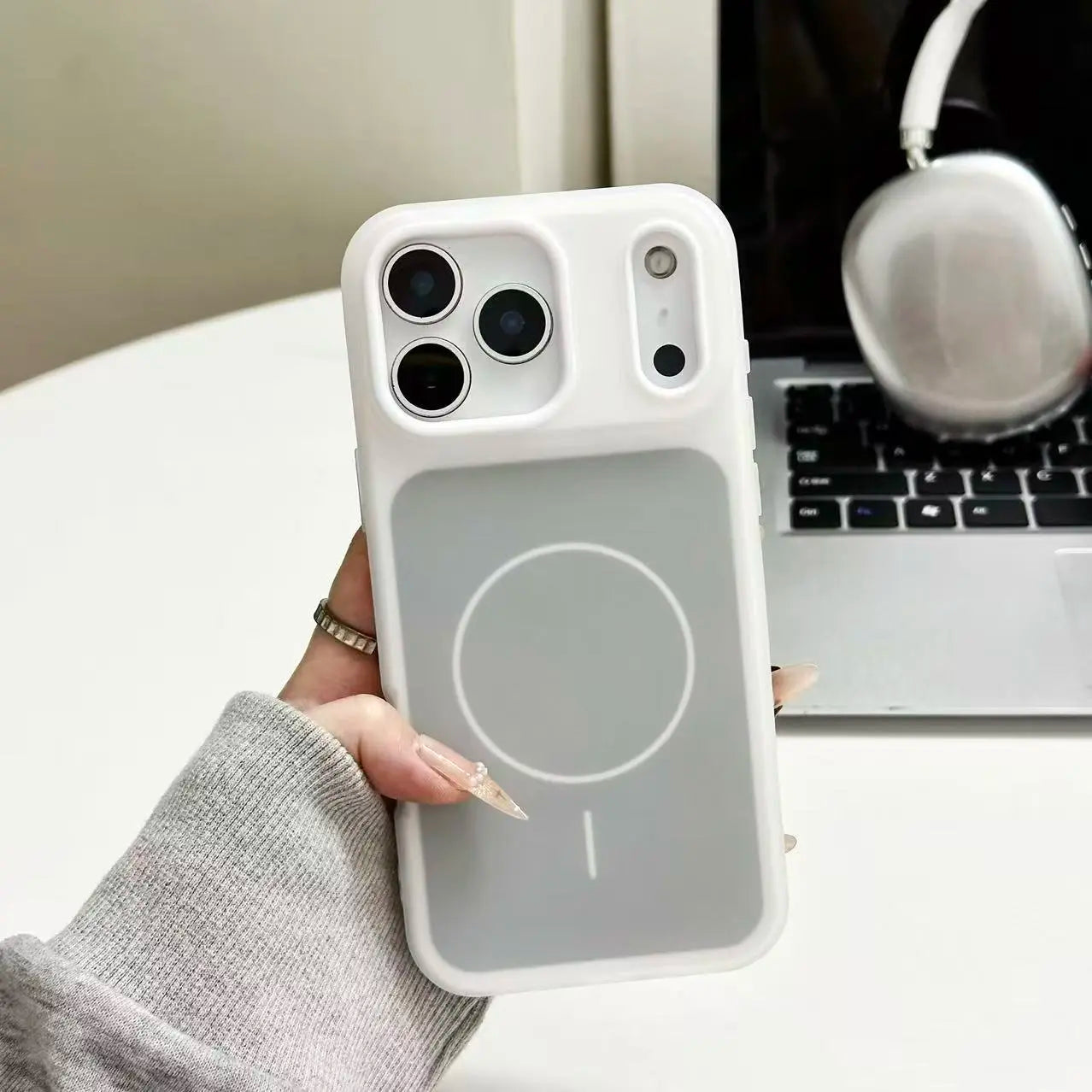 HISTORYOO Case for Iphone 17 Pro Max 16 15 14 plus 13 12 11 Pro Magnetic Magsafe (Pop Socket No Support Only Fit Flat Wireless Charging) Defender 2 in 1 Dual Layer Jelly Soft Matte Clear Silicone Hybrid Candy Color-Blocking PC Shockproof Luxury Back Cover