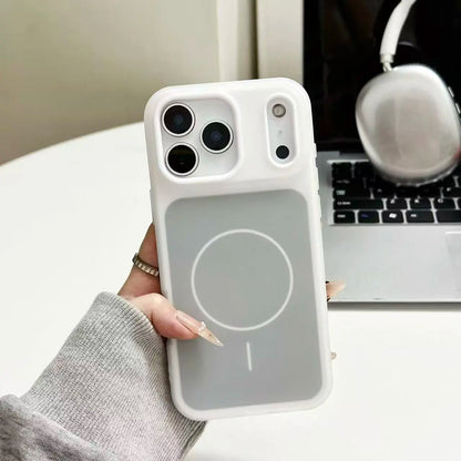 HISTORYOO Case for Iphone 17 Pro Max 16 15 14 plus 13 12 11 Pro Magnetic Magsafe (Pop Socket No Support Only Fit Flat Wireless Charging) Defender 2 in 1 Dual Layer Jelly Soft Matte Clear Silicone Hybrid Candy Color-Blocking PC Shockproof Luxury Back Cover