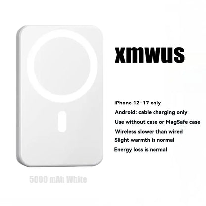 5000Mah Magnetic Wireless Power Bank for Iphone 12-17 Series, Portable Charger Compatible with Magsafe Cases, Back to School Essentials,Back to School,Back to School Haul