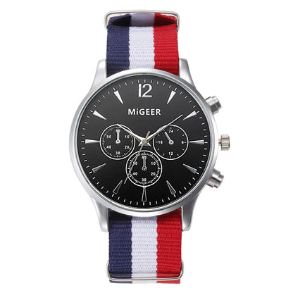MIGEER Fashion Casual Men Watches Fabric Band Watches Quartz Wristwatches Relogio Masculino Horloge Vrouw Mannen Horloge 2019