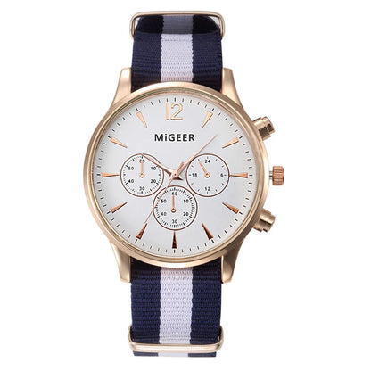 MIGEER Fashion Casual Men Watches Fabric Band Watches Quartz Wristwatches Relogio Masculino Horloge Vrouw Mannen Horloge 2019