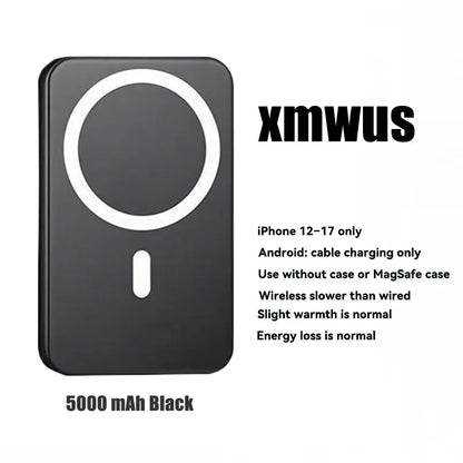 5000Mah Magnetic Wireless Power Bank for Iphone 12-17 Series, Portable Charger Compatible with Magsafe Cases, Back to School Essentials,Back to School,Back to School Haul